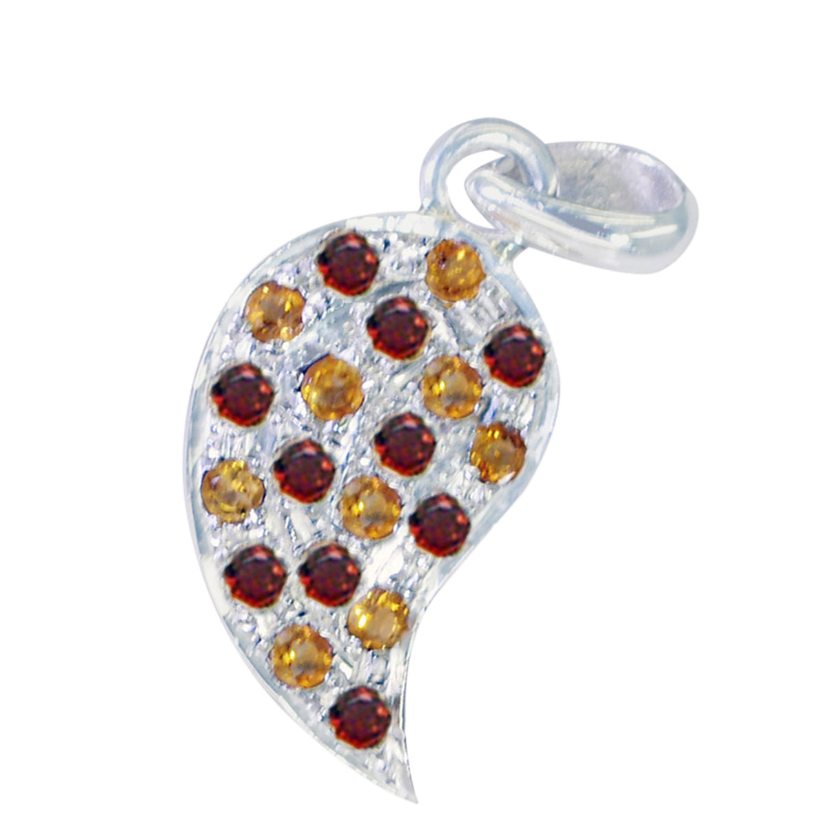 Riyo Knockout Gemstone Round Faceted Multi Color Multi Stone 1121 Sterling Silver Pendant Gift For Birthday