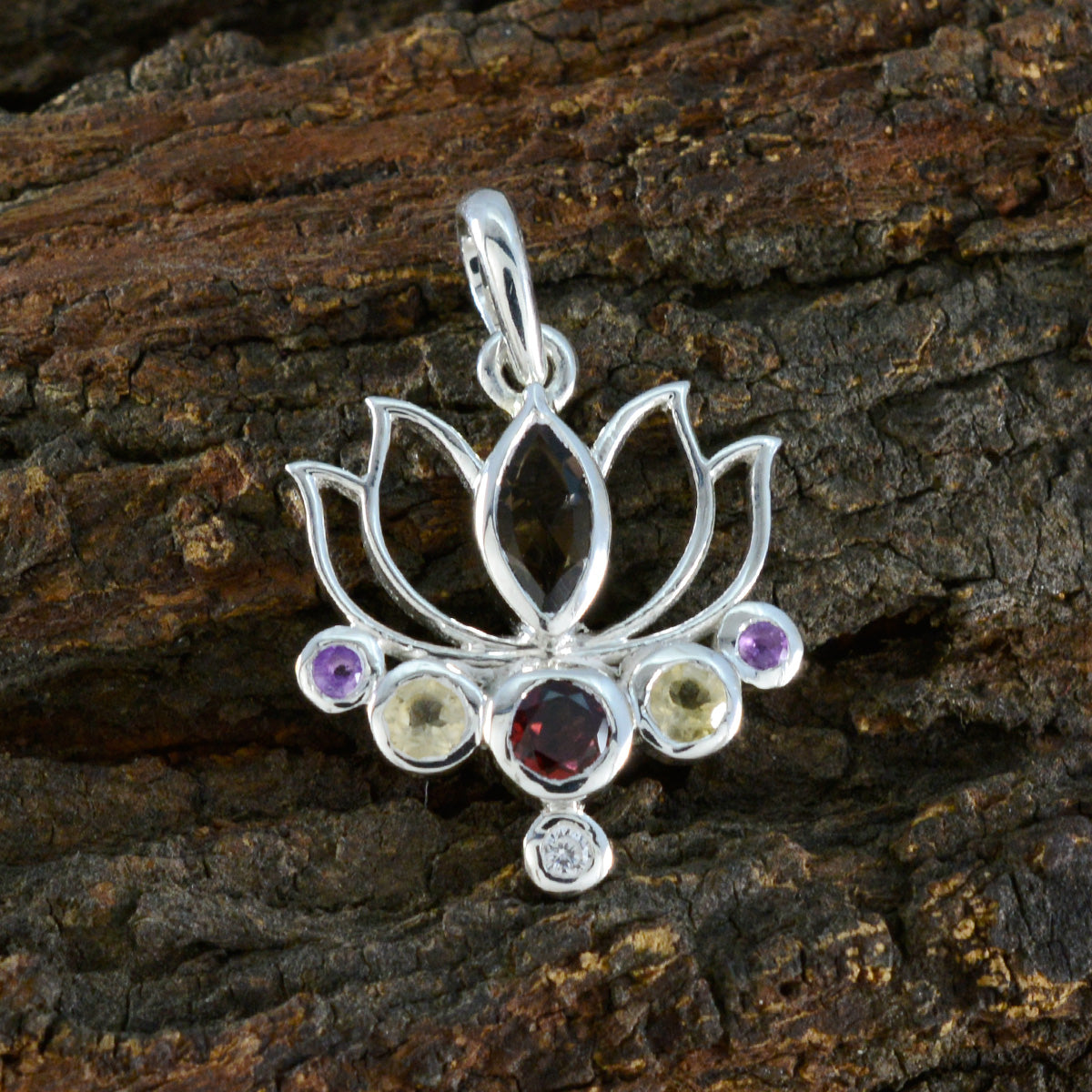 RIYO Smashing Gems многогранный многоцветный серебряный кулон с несколькими камнями подарок для сестры