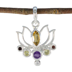 riyo foxy gems многогранный многоцветный кулон из цельного серебра с несколькими камнями в подарок на страстную пятницу