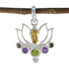 Riyo Comely Gems Multi Facet Multi Color Multi Stone Solid Silver Hanger Cadeau voor jubileum