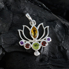 riyo натуральный драгоценный камень многогранный многоцветный многоцветный кулон из стерлингового серебра 1089 пробы подарок на день рождения