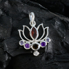 Riyo Pretty Gems Silberanhänger mit mehreren Facetten, mehreren Farben und mehreren Steinen, Geschenk für Frau