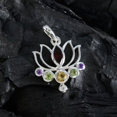 RIYO восхитительный многогранный многоцветный серебряный кулон с драгоценными камнями в подарок другу