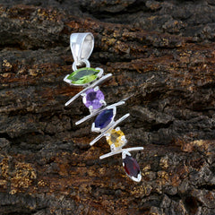 Riyo – pendentif en argent sterling 1056, pierres précieuses agréables, multi facettes, multicolores, cadeau pour petite amie