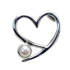 Riyo Beauteous Gems Round Cabochon White Pearl Silver Pendant Gift For Wife