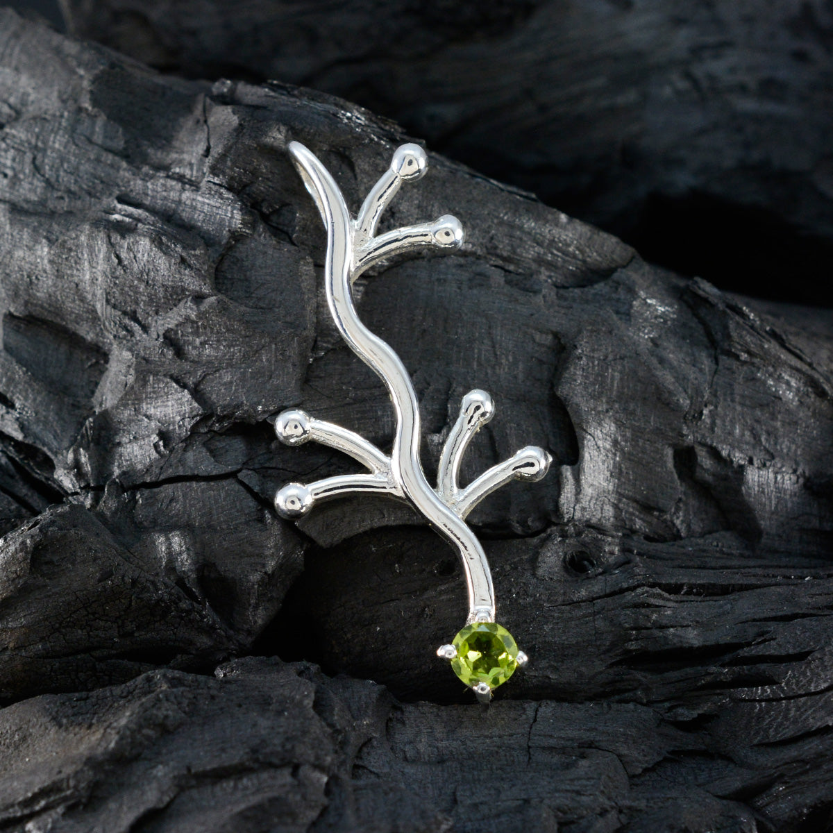 Riyo – pendentif rond en argent massif, véritables pierres précieuses, péridot vert à facettes, cadeau d'anniversaire