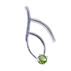 Riyo boeiende edelsteen ronde gefacetteerde groene peridot sterling zilveren hanger cadeau voor vriend