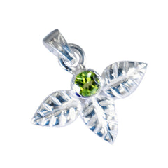 Riyo Foxy edelsteen ronde gefacetteerde groene peridot sterling zilveren hanger cadeau voor vrouwen