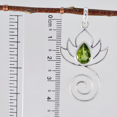 Riyo Ravishing Gemstone Pear Faceted Green Peridot 976 Sterling Silver Pendant Gift For Girlfriend