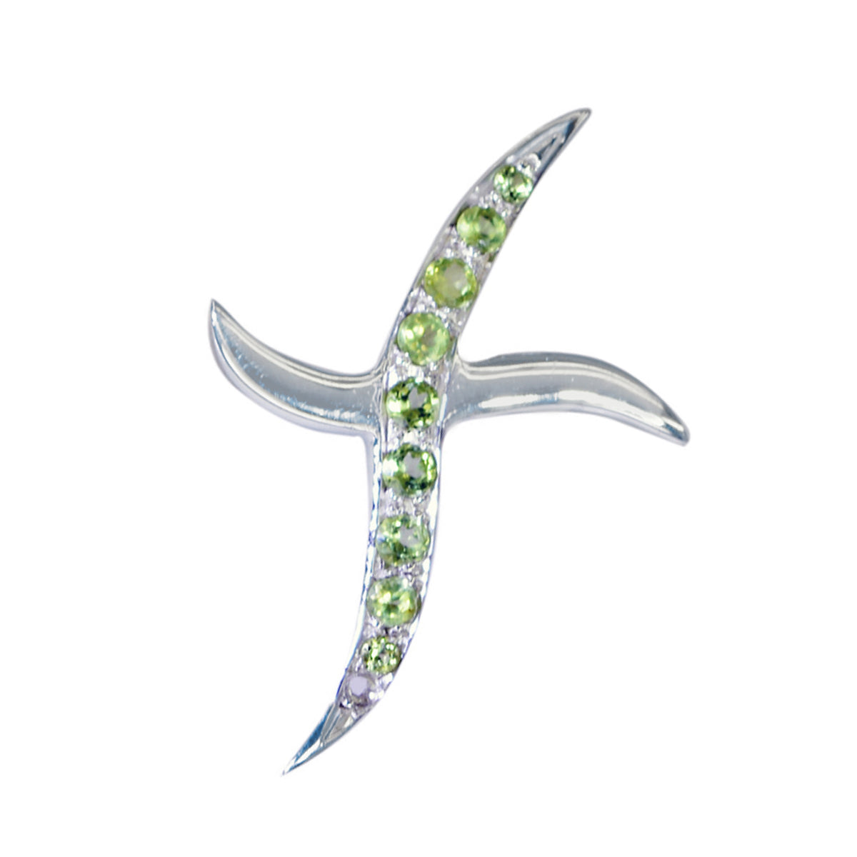riyo utsökta ädelstenar runda facetterad grön peridot silverhänge present för förlovning