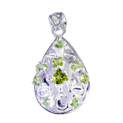 Riyo, attraente ciondolo in argento con gemme di peridoto verde multi sfaccettato, regalo per la moglie
