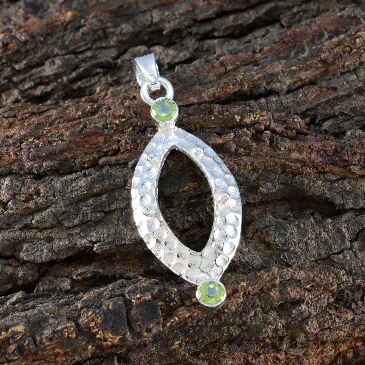 Riyo verleidelijke edelstenen ronde gefacetteerde groene peridoot zilveren hanger cadeau voor zus