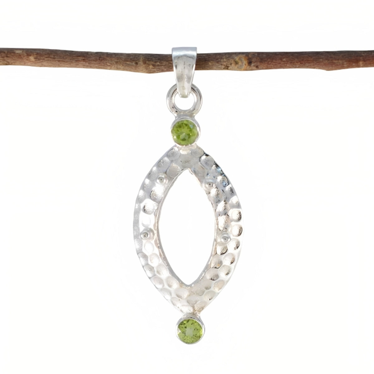 Riyo – pendentif rond en argent péridot vert à facettes, pierres précieuses séduisantes, cadeau pour sœur