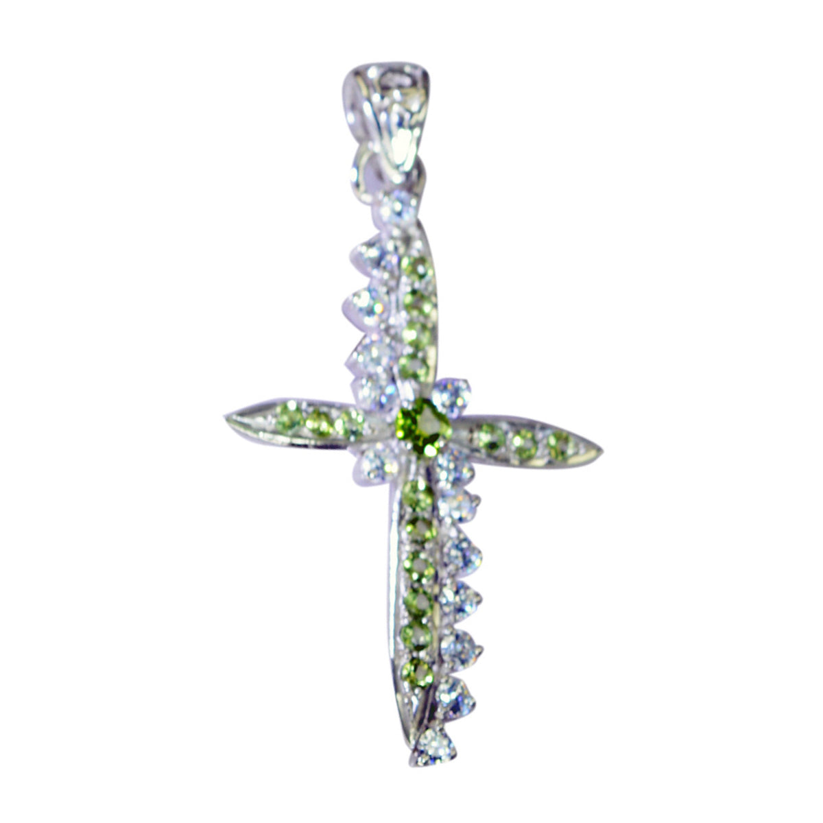 Riyo Ravishing Gems runder facettierter grüner Peridot-Silberanhänger als Geschenk zum zweiten Weihnachtsfeiertag