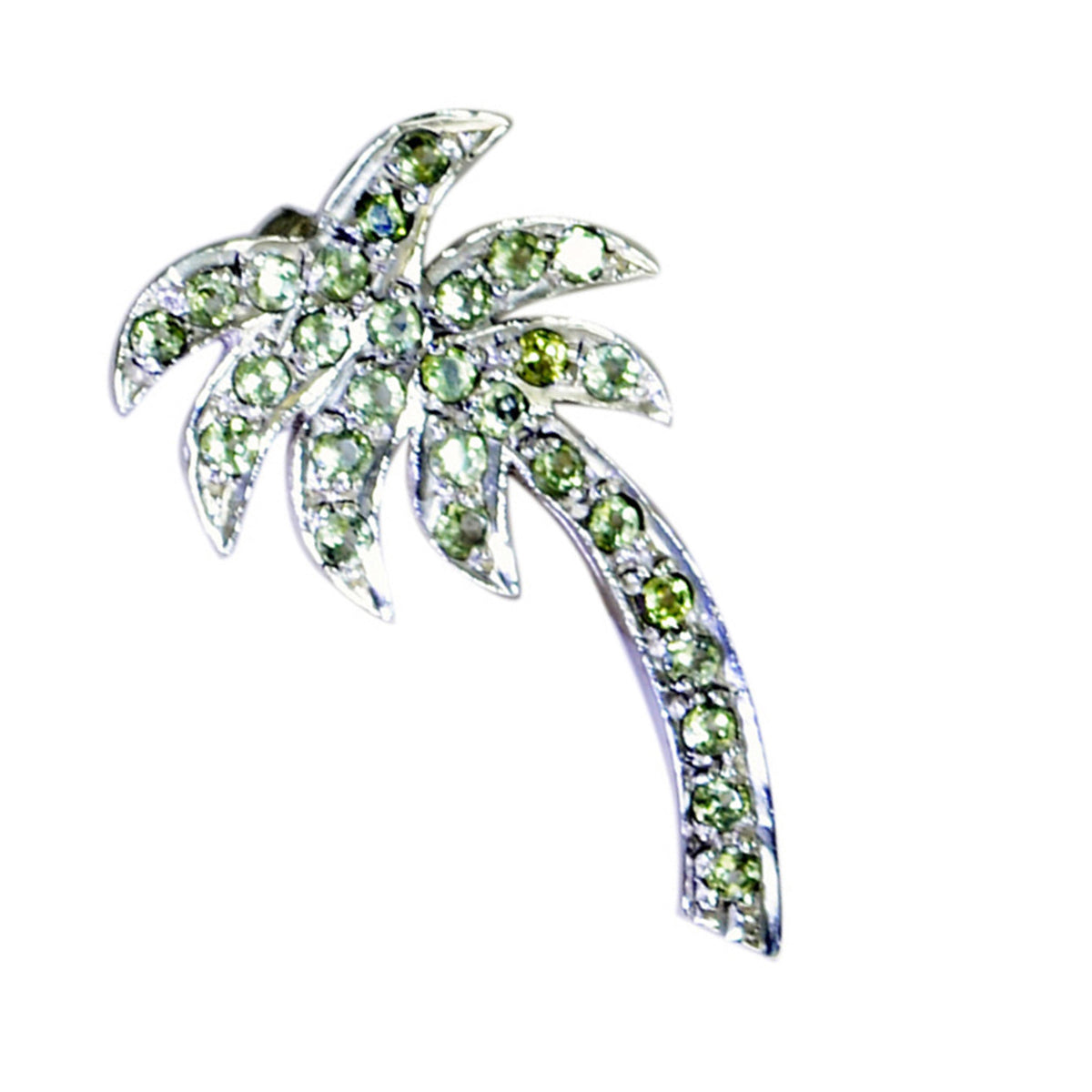 riyo tilltalande ädelstenar runda facetterad grön peridot silverhänge present för förlovning