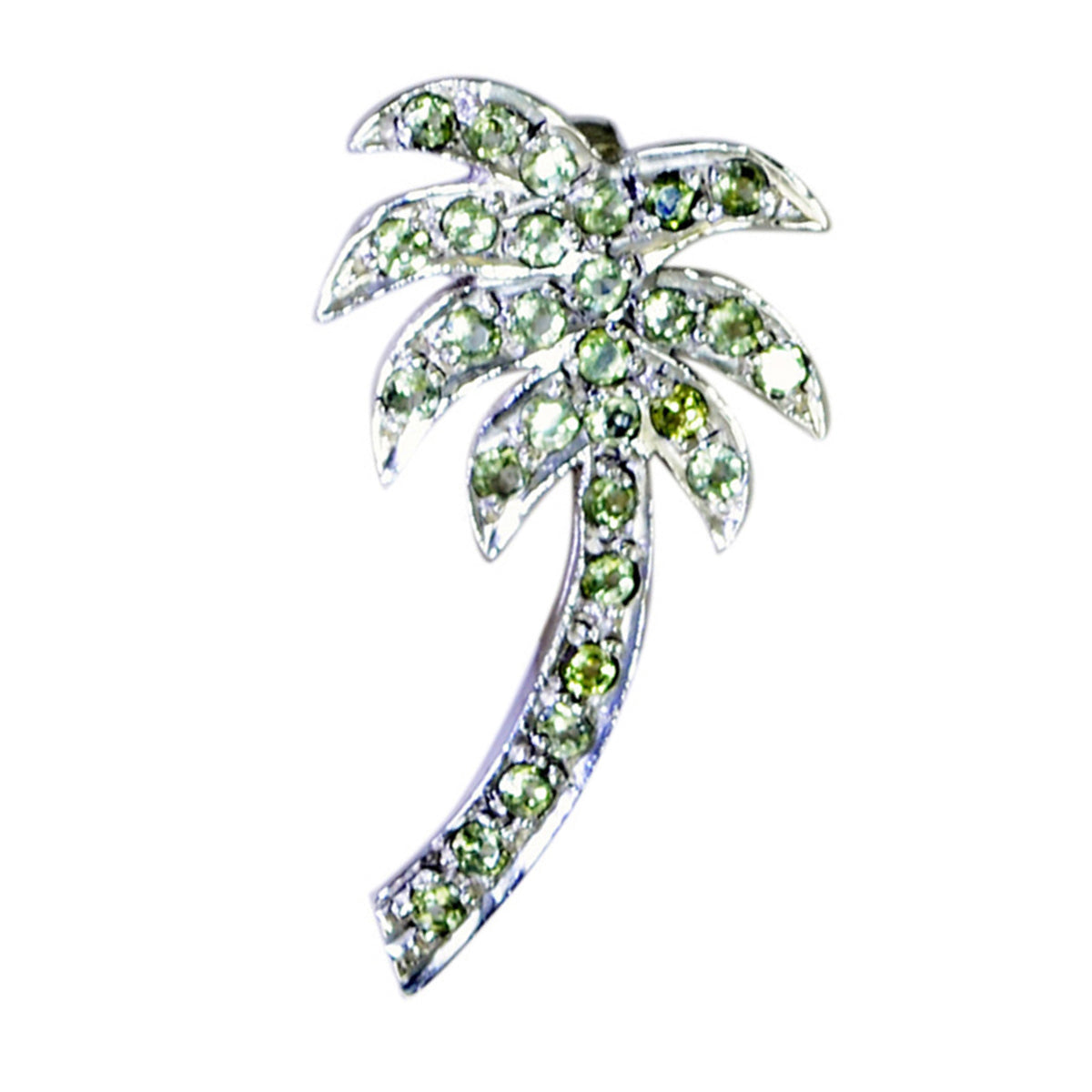 Colgante de plata con peridoto verde facetado redondo con gemas atractivas de riyo, regalo para compromiso