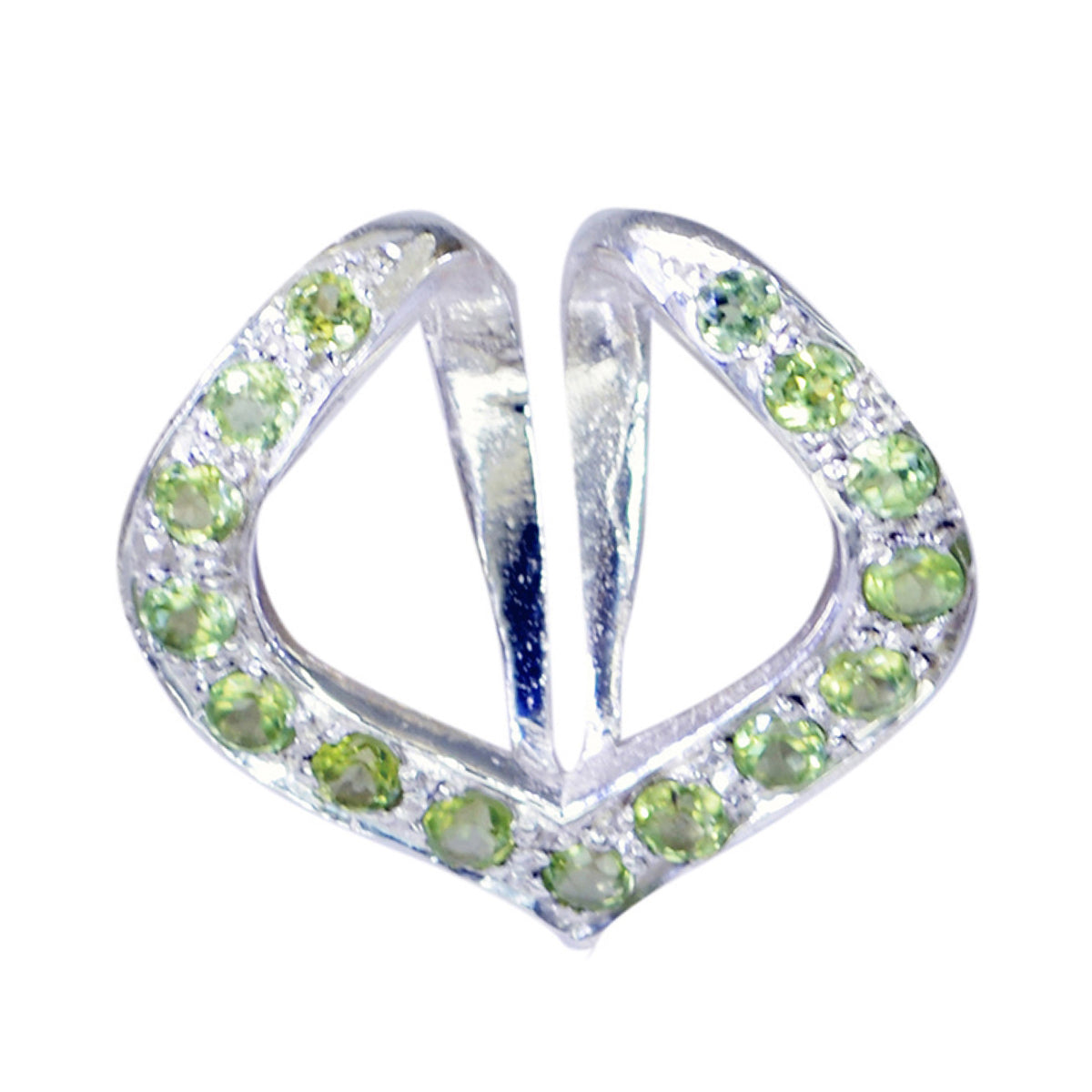 Riyo elegantes gemas redondas facetadas peridoto verde colgante de plata maciza regalo para boda