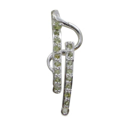 Riyo Smashing Gems Round Faceted Green Peridot Silver Pendant Gift For Wife