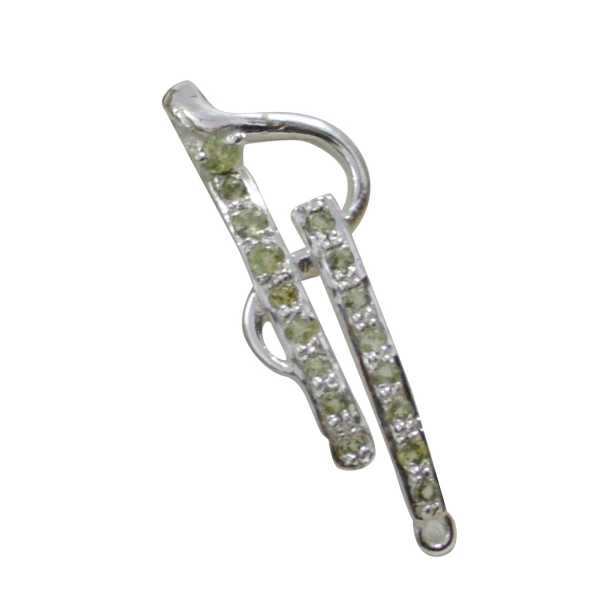 Riyo Smashing Gems ronde gefacetteerde groene peridot zilveren hanger cadeau voor vrouw