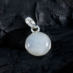 riyo magnifiche gemme rotonde cabochon bianco arcobaleno pietra di luna ciondolo in argento regalo per moglie