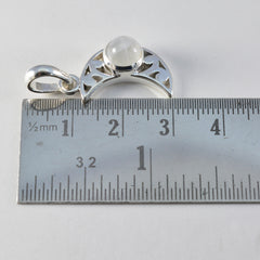 riyo drop драгоценный камень круглый кабошон белая радуга лунный камень кулон из стерлингового серебра 992 пробы подарок для подруги