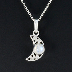 Riyo – cabochon rond en argent sterling 992, pierre de lune arc-en-ciel blanche, pendentif, cadeau pour petite amie