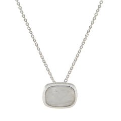 Riyo Prepossessing Gemstone Octagon Checker White Rainbow Moonstone 986 Sterling Silver Pendant Gift For Good Friday