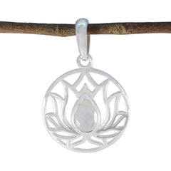 Riyo – pendentif en argent sterling 990, pierre précieuse exquise, poire à facettes, pierre de lune arc-en-ciel blanche, cadeau pour le vendredi saint
