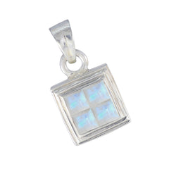Riyo glamoureuze edelsteen vierkante gefacetteerde witte regenboogmaansteen 1071 sterling zilveren hanger cadeau voor lerarendag