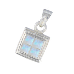 Riyo glamoureuze edelsteen vierkante gefacetteerde witte regenboogmaansteen 1071 sterling zilveren hanger cadeau voor lerarendag