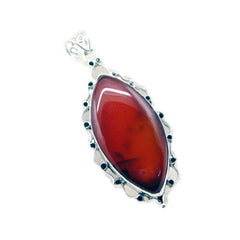 Riyo – belle pierre précieuse marquise, cabochon, onyx rouge, pendentif en argent sterling 1161, cadeau d'anniversaire