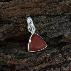 Riyo Graceful Gemstone Trillion Faceted Red Red Onyx 1201 Sterling Silver Pendant Gift For Birthday
