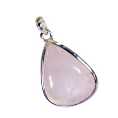 Riyo pierres précieuses savoureuses poire cabochon rose quartz pendentif en argent cadeau pour sœur