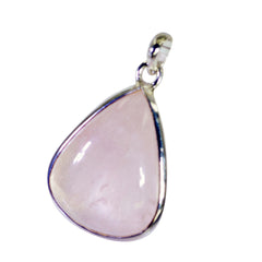 Riyo pierres précieuses savoureuses poire cabochon rose quartz pendentif en argent cadeau pour sœur