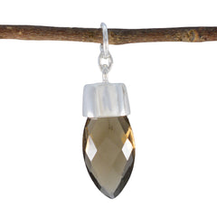 Серебряный кулон riyo drop с драгоценными камнями маркизы в клетку, коричневый дымчатый кварц, подарок для друга