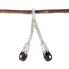 riyo äkta ädelsten päron rutigt brun rökkvarts 1113 sterling silver hänge present till födelsedag