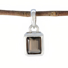 Серебряный кулон riyo beaut gems восьмиугольник с граненым коричневым дымчатым кварцем в подарок сестре