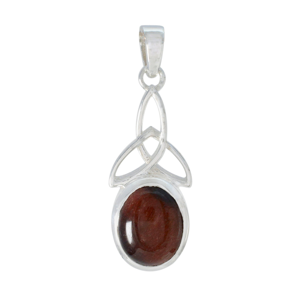 Riyo Beaut Gems Oval Cabochon Brown Tiger Eye Silver Pendant Gift For Wife