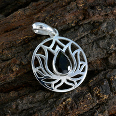Riyo decoratieve edelsteen peer gefacetteerde meerkleurige toermalijn sterling zilveren hanger cadeau voor vrouwen