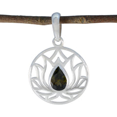 Riyo – pendentif en argent sterling, pierre précieuse décorative, poire à facettes, tourmaline multicolore, cadeau pour femmes