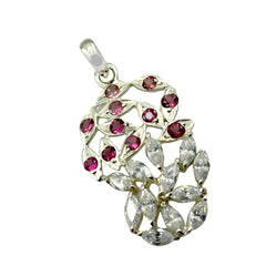 Riyo Delightful Gems Multi Faceted Multi Color Tourmaline Silver Pendant Gift For Engagement