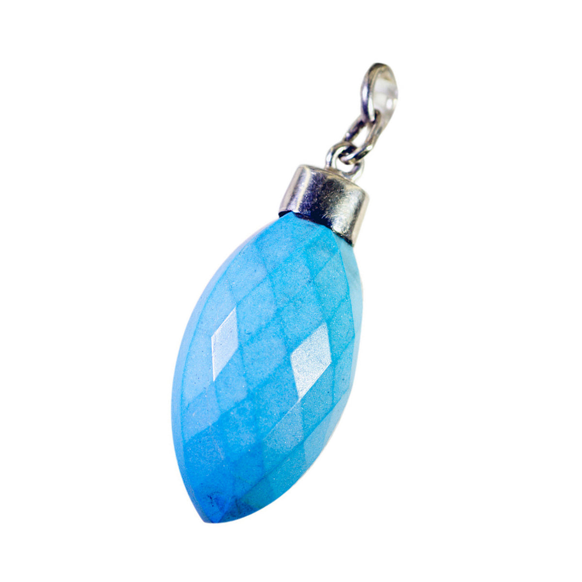 Подвеска riyo fanciable gems Marquise Checker, синяя, бирюзовая, из цельного серебра, подарок на годовщину