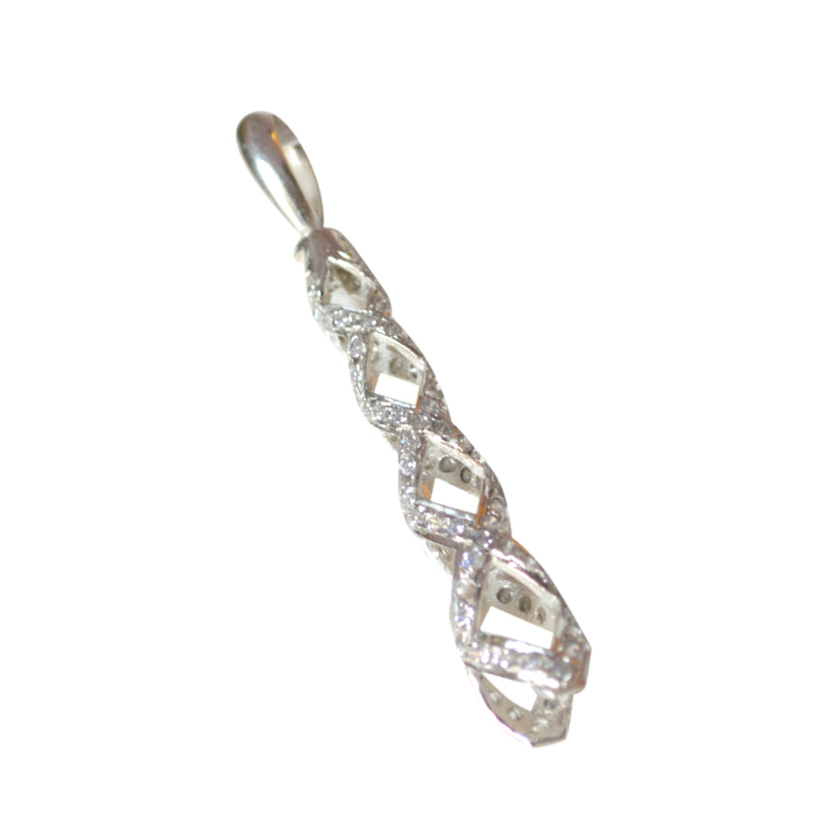 Riyo encantadora piedra preciosa redonda facetada blanca cz 1104 colgante de plata esterlina regalo para novia