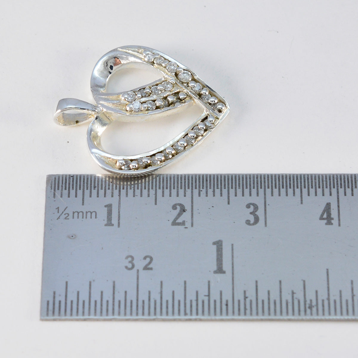 Riyo hemelse edelstenen ronde gefacetteerde witte witte cz massief zilveren hanger cadeau voor jubileum