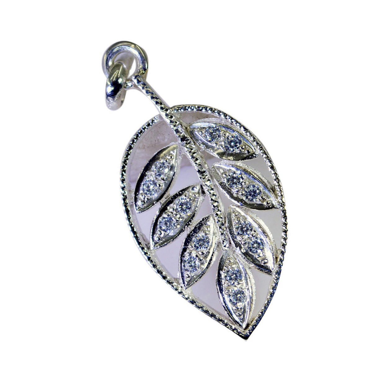 Riyo Hot Gems, pendente rotondo in argento con cz bianchi sfaccettati, regalo per il fidanzamento