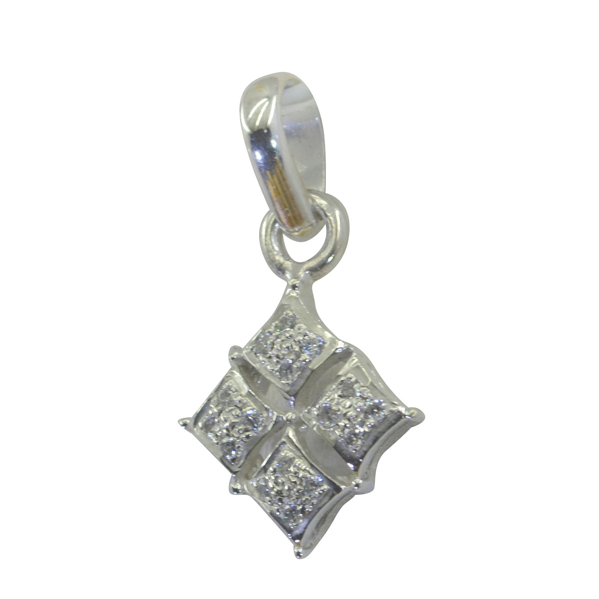 Подвеска из стерлингового серебра 1138 пробы riyo с красивым драгоценным камнем, круглый граненый белый, белый, подарок на Страстную пятницу