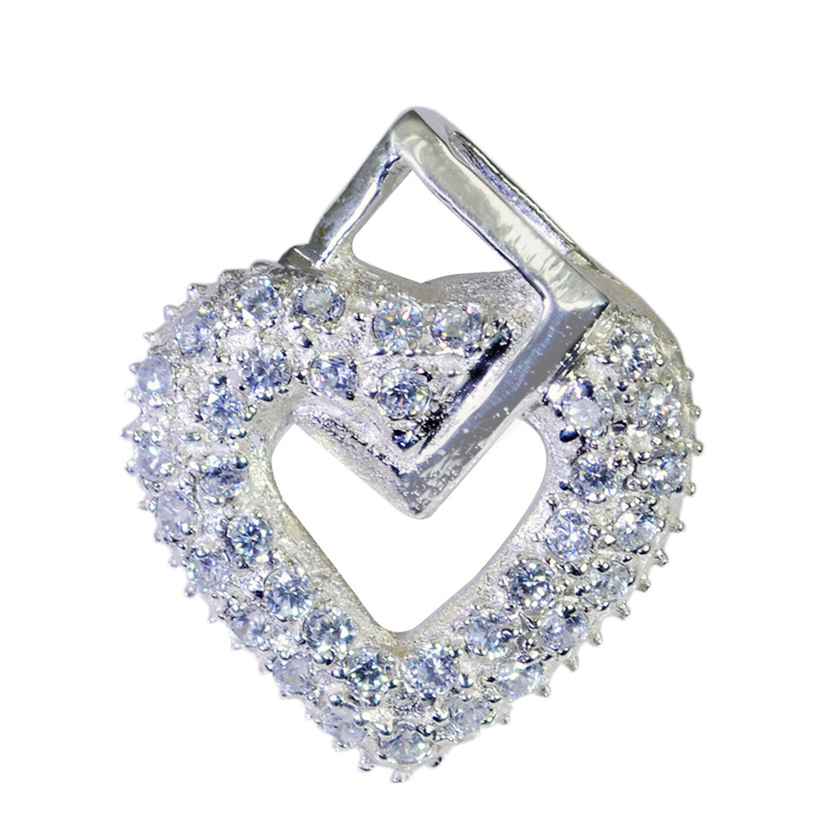 riyo gemme squisite rotonde sfaccettate bianche bianche cz ciondolo in argento massiccio regalo per il matrimonio