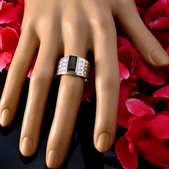 Invitando a las joyerías del anillo de plata 925 del cuarzo ahumado de la gema en el centro comercial
