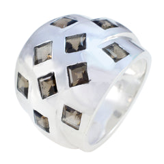 Безупречное кольцо из стерлингового серебра с дымчатым кварцем и драгоценными камнями оптом