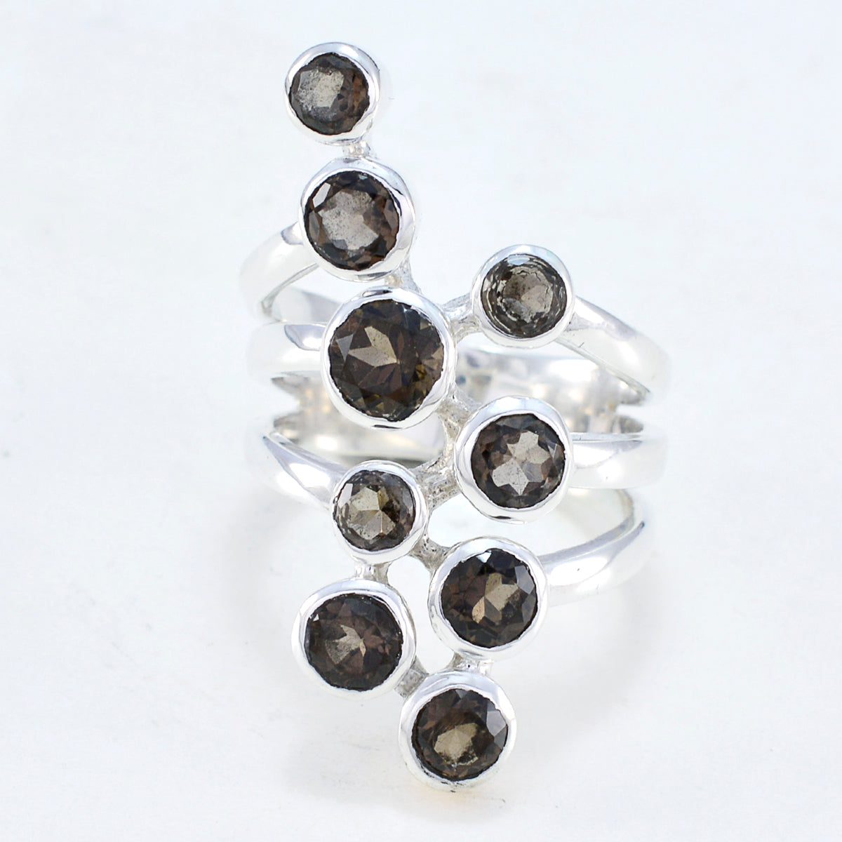 Prettyish Stone Rauchquarz 925 Silber Ring Joan Rivers Schmuck